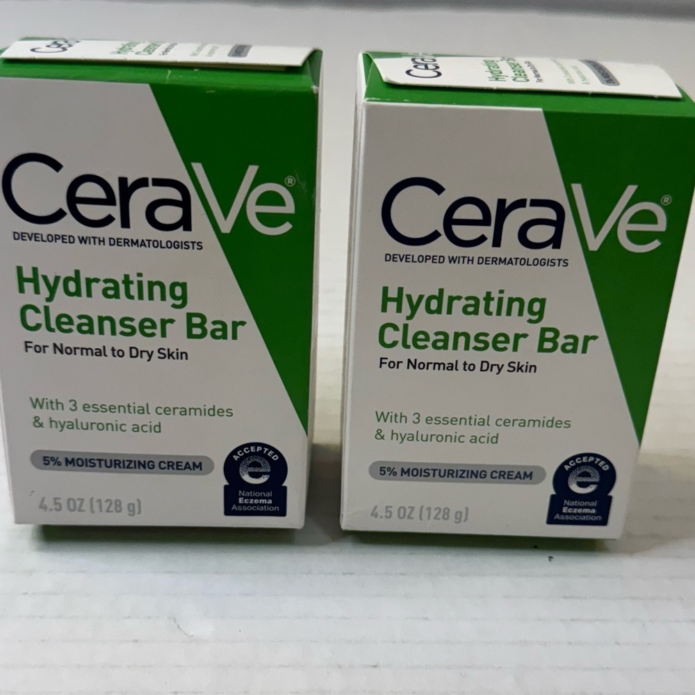 Cerave Hydrating Cleanser Cleansing Bars 4.5 oz Each Normal To Dry Skin Lot of 2